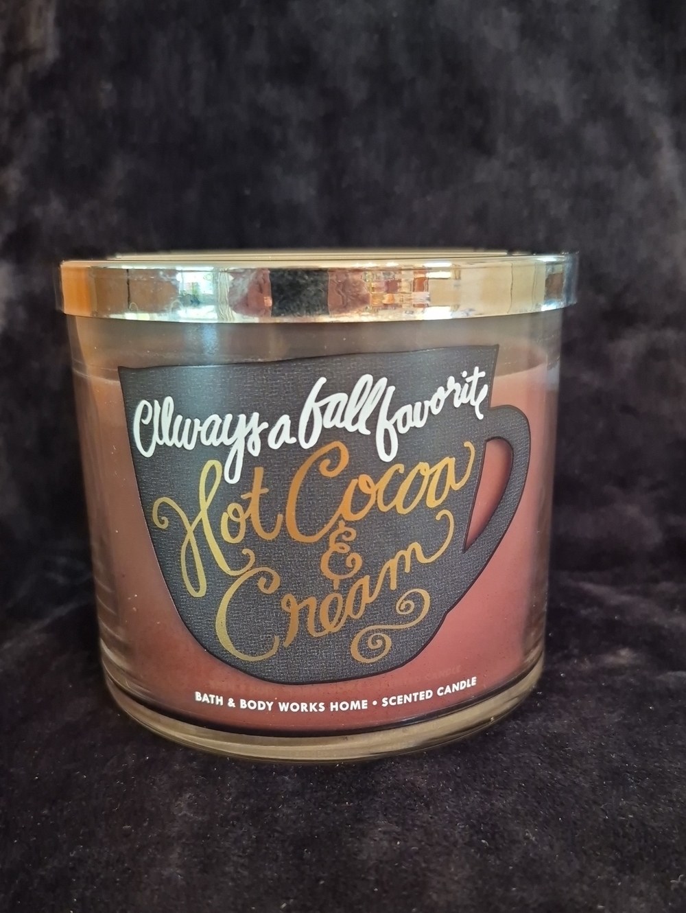 NWT Bath & Body Works Hot Cocoa & Cream 3-Wick Scented Candle Jar